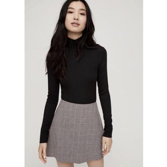 Aritzia Wilfred Renée A-line Plaid Mini Skirt Size 10 - Picture 2 of 12